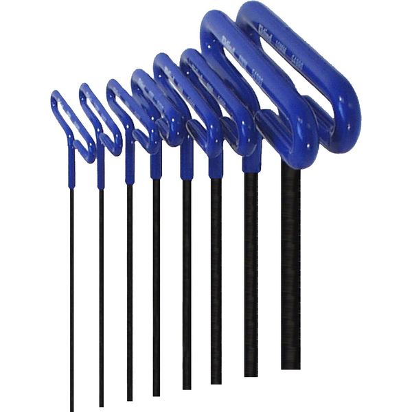 EKLIND 55168 Cushion Grip Hex T-Key allen wrench - 8pc set Metric MM sizes 2-10 (6In shaft)