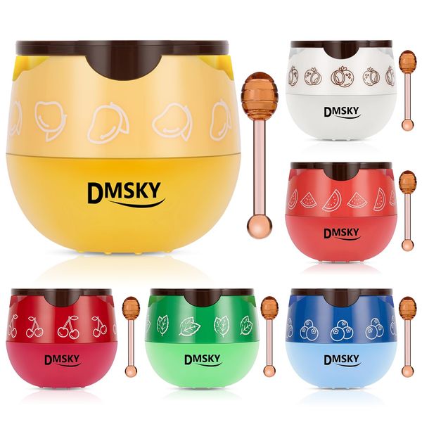 DMSKY Bee Lip Balm Honey Pot 6PCS, Propolis Lip Mask Overnight, Moisturizing Lip Sleeping Mask for Dry and Cracked