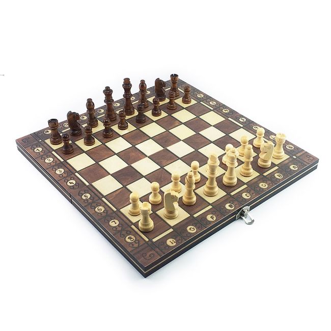 Professional Wooden Table Chess Board Game Medieval Backgammon