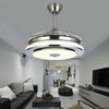 42"Modern Ceiling Fan Light With LED Bluetooth Music Player Retractable Blades
