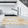 Glass Chopping Board | Kitchen Worktop Protector | Multifunctional Cutting Board | Work Top Savers | Kitchen Accessories | Extra Large | White Gold Print