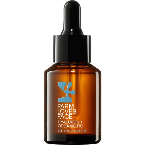 Farm Loves Face Hyaluron + Organic Fig 72h Hydro Serum, siero viso, trasparente, idratante, levigante, nutriente, traslucido, vegano, senza olio, senza profumo, senza alcool, confezione da 1 (28 ml)