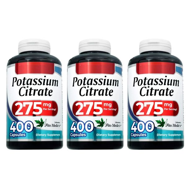 Potassium Citrate 275mg 3X400 Caps GMP Good Manufacturing Process