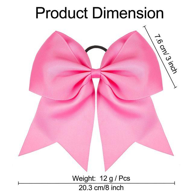 2 Packs Jumbo Cheerleading Bow 8 Inch Cheer Hair Bows Large Cheerleading  Hair Bows with Ponytail Holder for Teen Girls Softball Cheerleader Outfit  Uniform 