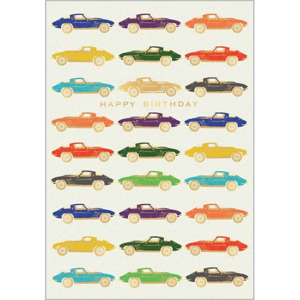 Abacus Cards FAST CARS Birthday Card Chromatic Range, multi