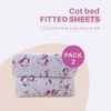 Indus Textiles 2 Pack Cot Bed Fitted Sheets Easy Care Soft and Dureable, Unicorn - 60 x 120 cm