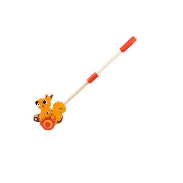 TOYSTER'S Push Along Toddler Walking Squirrel | Wood Stand Up Push and Pull Animal Walker Toys | Gifts for Boys and Girls 1 Year Old and Up | PU020