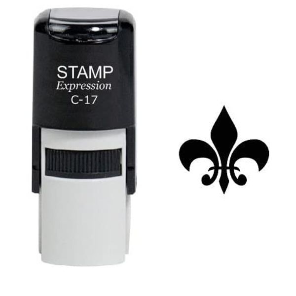 stampexpression - Classic Fleur de Lis Self Inking Rubber Stamp - Black Ink (A-6092)