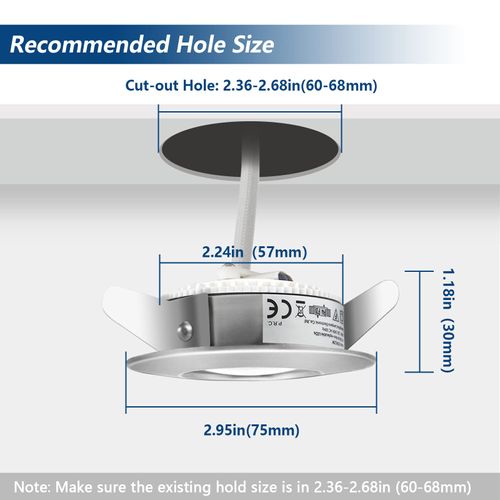 Allesgute 6X Recessed Ceiling Lights 5W IP44 Waterproof Bathroom Downlights 240V Ultra Slim Brushed Chrome LED Spot Light Cool White 6000K