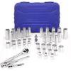 47pcs 3/8 in. Drive Socket Set (SAE/MM) 90T Ratchet Extension Bar 6pt Socket Set