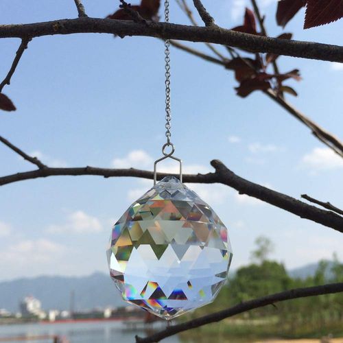 Suncatcher Crystals Ball Prism Window Rainbow Maker with Chain for Easy Hanging 40 mm 2 Pack