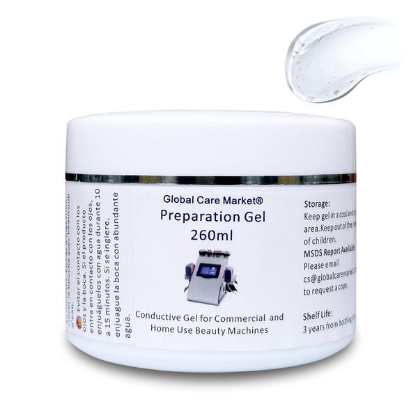 Global Care Market Preparation Gel – RF Conductive Gel with Hyaluronic Acid for Use With Radio Frequency Face and Body Machines, Skin Cooling Gel Primer for IPL Hair Removal Device