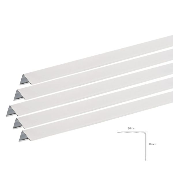 Pack of 5 Suspended Perimeter Trim 2.4m Long Suspended Ceiling Tiles Grid Rails Frames White Suspension Wall Angle 12 Meter Total