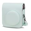 RISOU PU Leather Camera Case Compatible with Instax Mini 12 Instant Camera with Adjustable Strap and Pocket (Green)