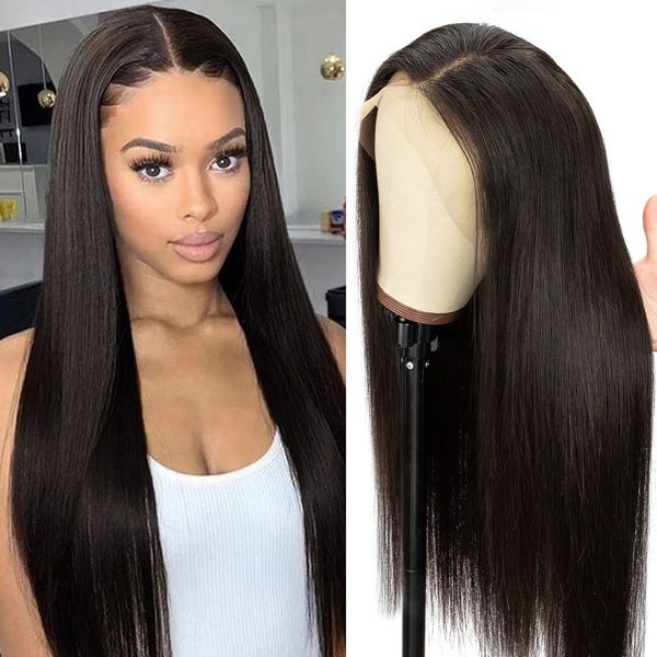 Lace Front Human Hair Wigs For Black Women Straight Hair Extensions Pre Plucked 100% Human Hair 13x4 Lace Front Wigs With Baby Hair 150% Density Glueless Human Hair Wigs by Originea (26 Inch)