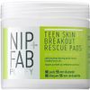 Nip + Fab Teen Skin Fix Zero Breakout Rescue Face Pads with Salicylic Acid, Witch Hazel and Antioxidant Wasabi Extract, BHA Facial Pad for Cleansing Pores Prevent Breakouts Blemishes, 60 Count