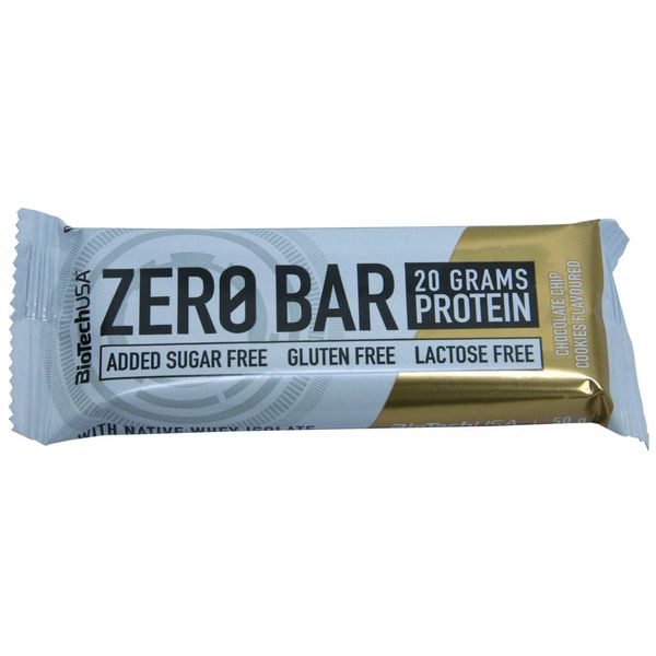 BioTech USA - Zero Bar, 10 x 50g Chocolate Chip Cookies