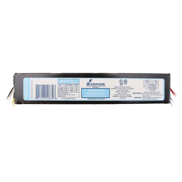 Advance ICN-4P32-SC Electronic Fluorescent Ballast, 4 Lamp, 32W T8, 120/277V