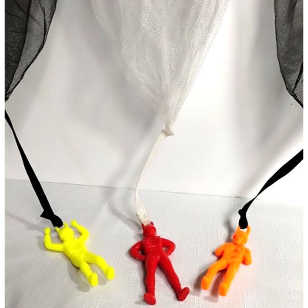 Toy Skydiver Parachute Men Tangle Free Three Gently Used. JaRu Neon Colors