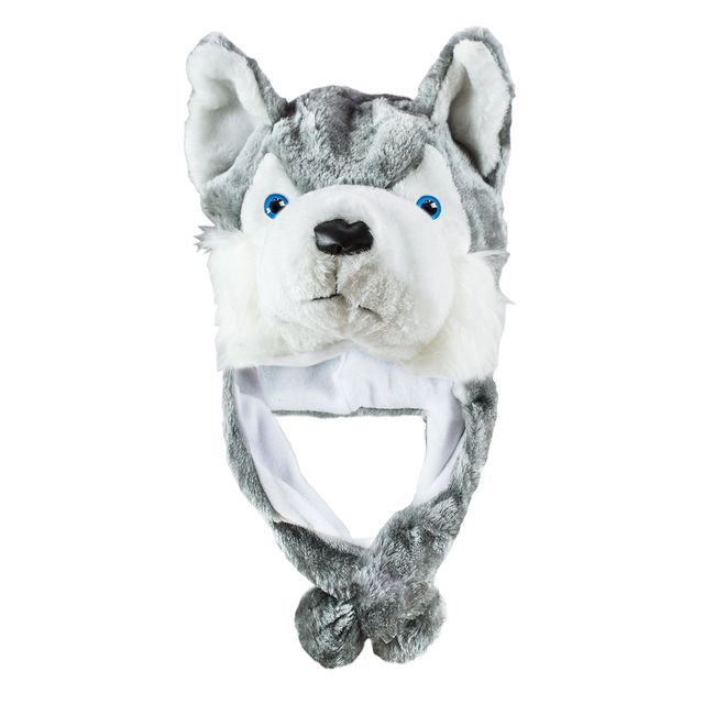 Super Z Outlet Cute Plush Animal Hat Winter Warm Winter Fashion Clothing Accessories (Husky/Wolf-Short)