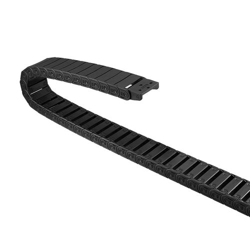 uxcell Drag Chain Cable Carrier Semi Enclosed Open Type with End Connectors R28 15X40mm 1.5 Meter Plastic for Electrical CNC Router Machines Black