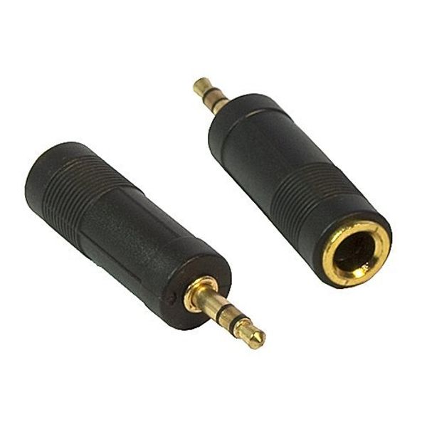 3.5mm Stereo Jack Plug to 6.3mm Stereo Socket - Gold