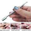 Professional Pushy Cuticle Pusher Curved Spoon Guage Under Nail Cleaner