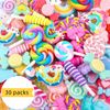 Generic 30Pcs Multicolor Solid Slime Charms Set DIY Scrapbooking Crafts for Ornament Scrapbooking