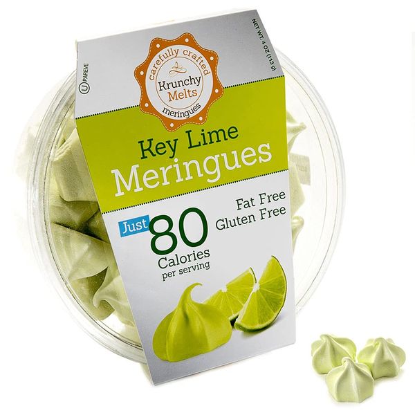 Original Meringue Cookies (Key Lime) • 80 calories per serving, Gluten Free, Fat Free, Nut Free, Low Calorie Snack, Kosher, Parve • by Krunchy Melts