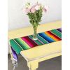 Del Mex (TM) Mexican Serape Blanket Table Runner (Green)
