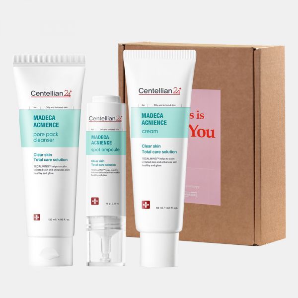 Dongkook Pharmaceutical Centellian 24 Madeca Acnience Pore Pack Cleanser Spot Ampoule Cream (3 types set) + Gift Box Pore Pack Cleanser 120ml 143536