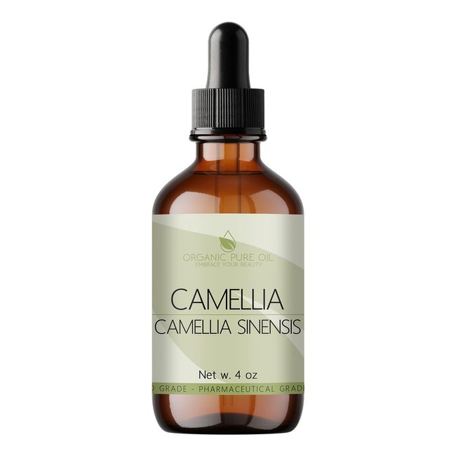 Japanese Camellia Seed Organic Oil Unrefined Cold Pressed Grade A (4 Oz / 120 Ml) Pharmaceutical Medi Grade - Full