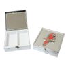 Macaw Parrot Pill Box Square Trinket Box 2 Compartments with Mirror Gift 691