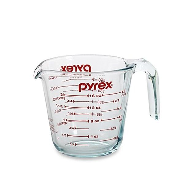 Pyrex Prepware 6001075 Measuring Cup, Red Graphics, Clear