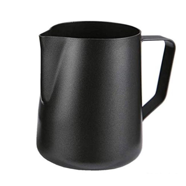 FAROL Milk Pitcher, Coffee Latte Art, Stainless Steel, Milk Jug, Black, 20.3 fl oz (600 ml)