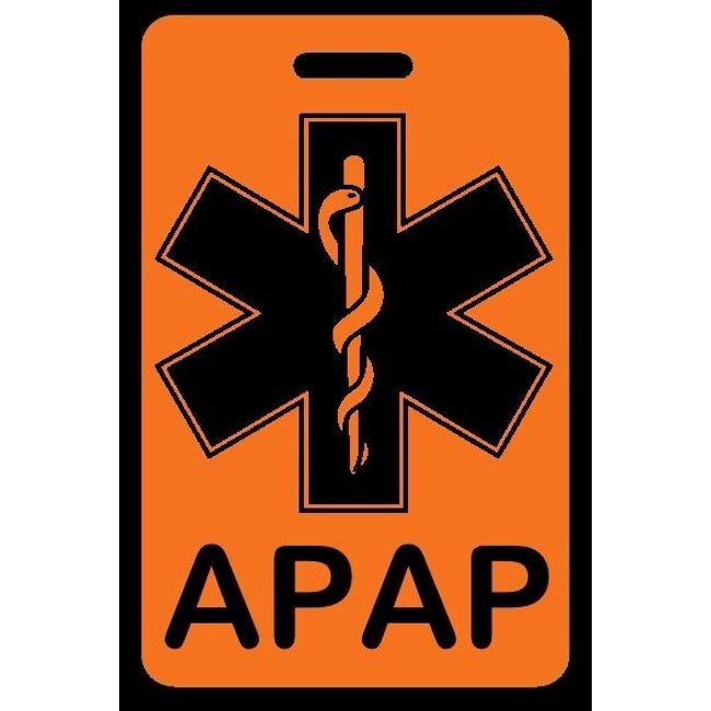 Safety Orange APAP Bag Tag - Sleep Apnea