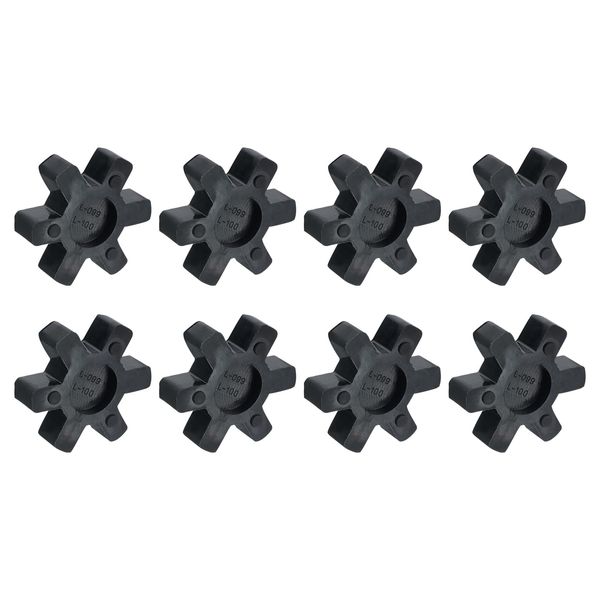 uxcell 8pcs L099/L100 Jaw Coupling Insert, Flexible Solid Type NBR Rubber Jaw Coupling Center Inserts for L Jaw Coupling L-Jaw Coupler Set, Black