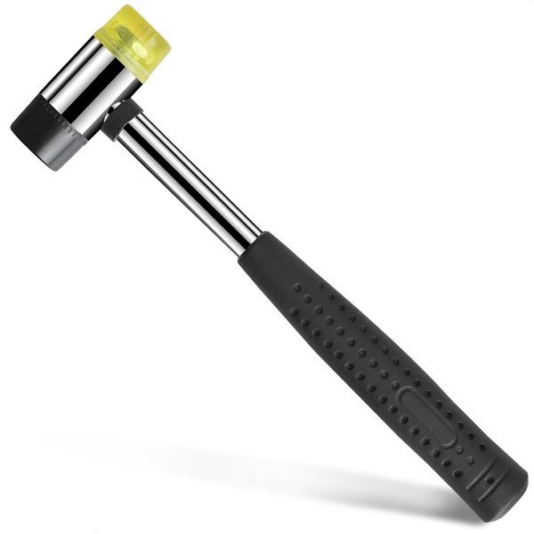 Small Rubber Mallet Hammer Tool - 25mm Non Marring Hammer Tapping Block for Vinyl Plank Flooring Mallet Rubber Hammer Small Hammer for Crafts - Jewelry Wood Rubber and Nylon Double Faced Soft Mallet