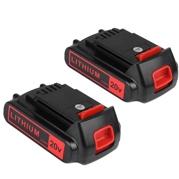 KINGTIANLE 2packs Replace Battery for Black and Decker 20v Max 2500mAh, LBXR20 Replacement Battery LB20 LBX20 LBX4020 Extended Run Time Cordless Power Tools Series