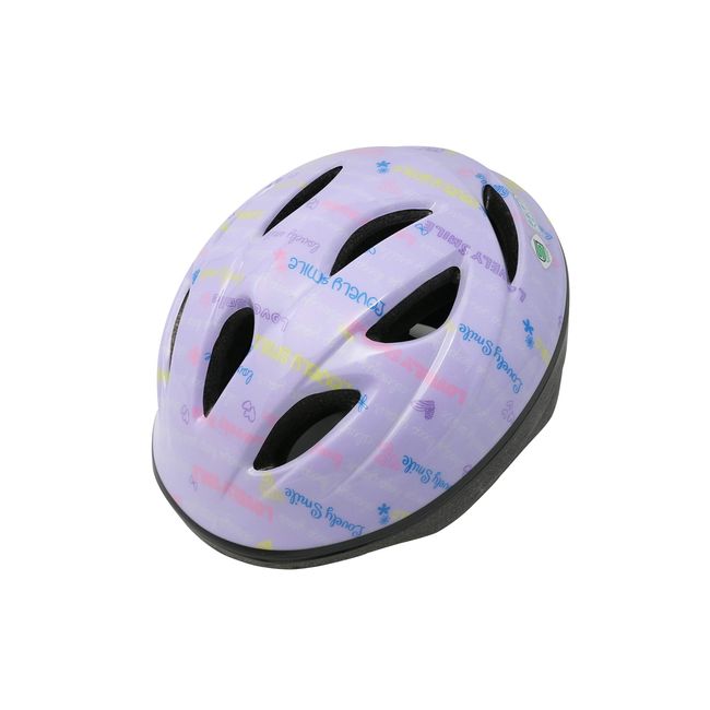 SAGISAKA Bicycle Helmet, Junior, Children's Violet (Smile Pattern), 21.3 - 22.8 inches (54 - 58 cm)