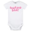 Scorpio Baby Onesie (0-3M, White/Pink)