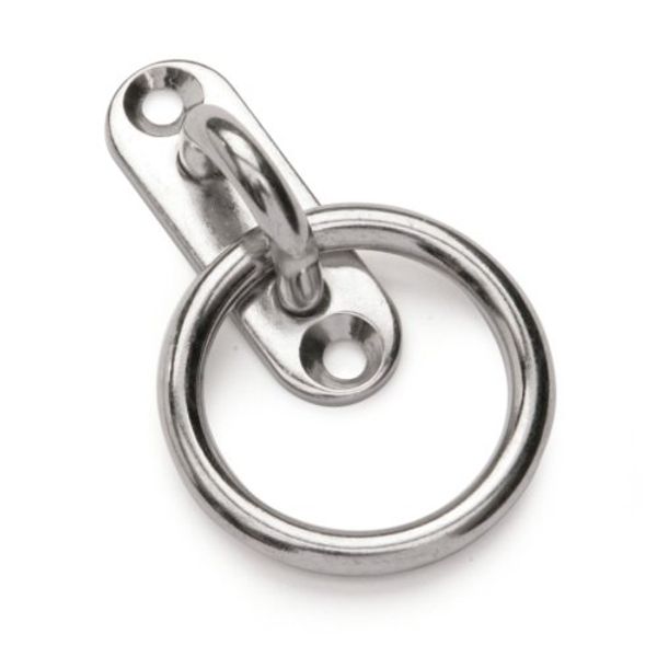 5mm Oval Eye Plate with Ring - A2 (304) Stainless - 2 Pack