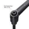 sourcing map M5 x 25mm Handle Adjustable Clamping Lever Thread Push Button Ratchet Male Threaded Stud Knobs Locking Rotating Screw Handles Quick Release Bolt Black 2pcs