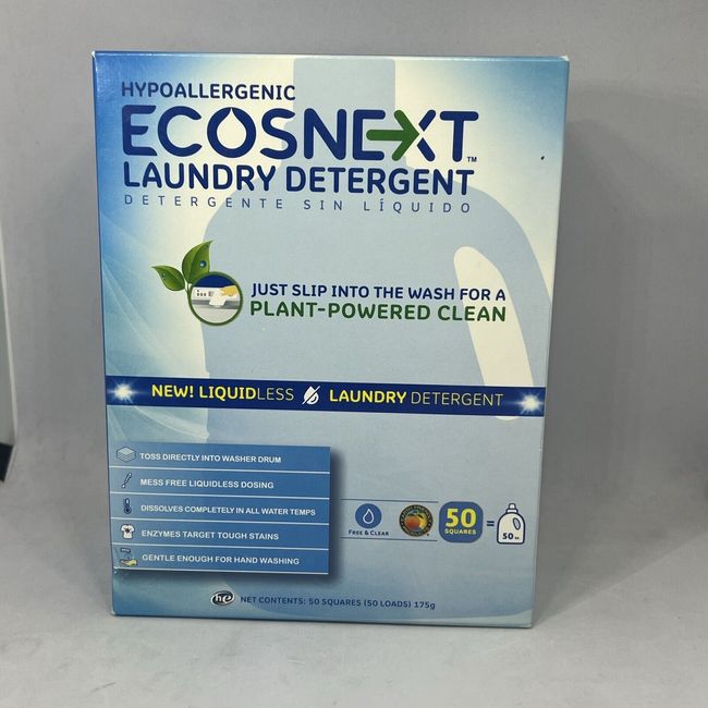 ECOS ECOSNEXT Liquidless Laundry Detergent Free & Clear 50 count New