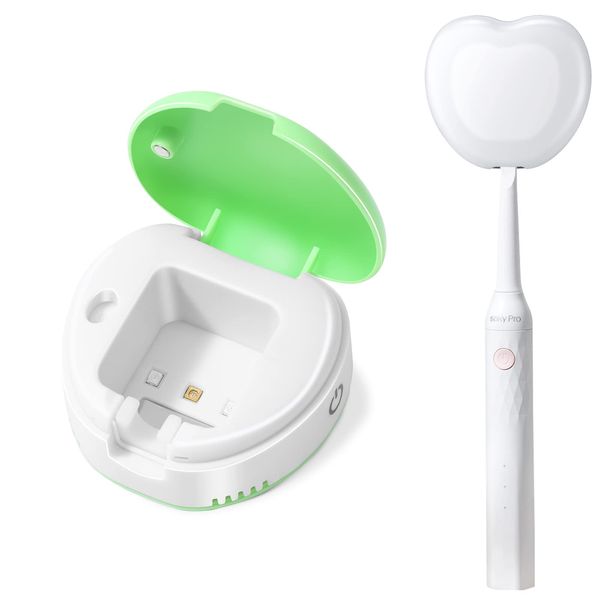 sky marchinedise Portable Toothbrush Sanitizer - Electric Heating and Drying, Keep Your Toothbrush Clean and Dry with Ease (White)