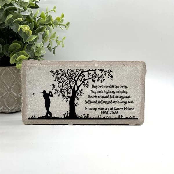 Golfer Memorial Gift - Real Stone Personalized by Florida-Funshine