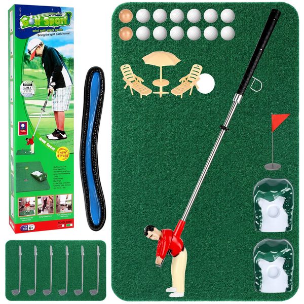 Wassteel Mini Golf Games is Funny Golf Gifts, Unique Mini Golfer On A Stick for Father’s Gift/Retirement Gift, Funny Games for The Whole Family, Golf Toys for 6 7 8 9 Year Old Boys Girls