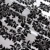 Flocked Damask Taffetta White/Black, Fabric by the Yard