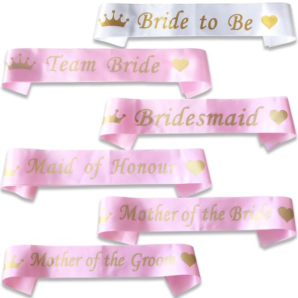 Blue Planet Fancy Dress Mother of the Groom Hen Party Sash (Pack of 1) – Light Pink Satin Sash with Gold Text for Women and Girls Bachelorette Parties - Bridal Party Favours - Wedding Accessories