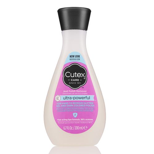Cutex Ultra-Powerful Gel Nail Polish Remover (200ml) for Removal Of Stubborn Gels, Glitter & Dark Shades, for all Nail Types, Oil Blend, Dermatologist Tested